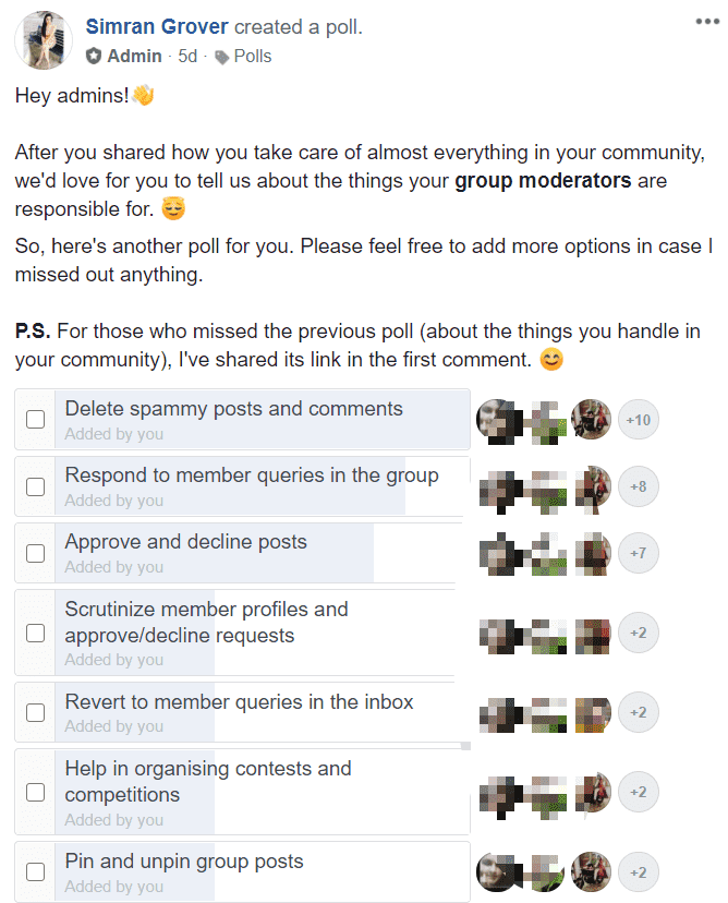 Facebook Group moderator Roles