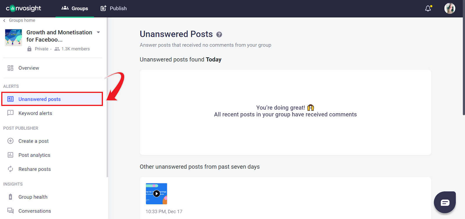 unanswered posts