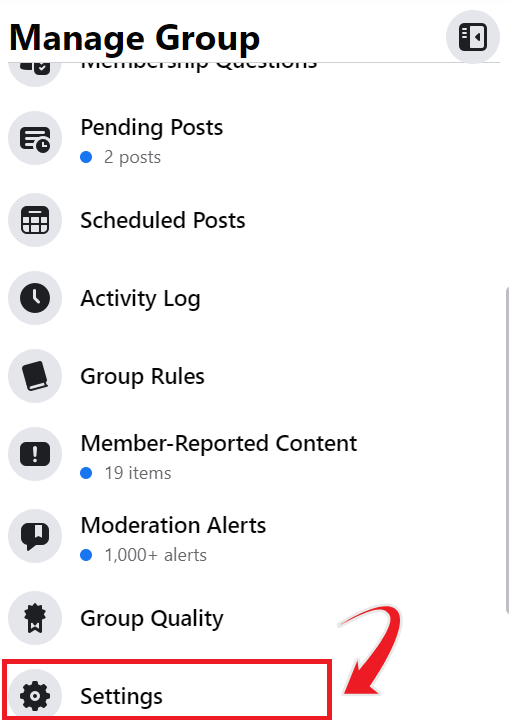 facebook group name setting