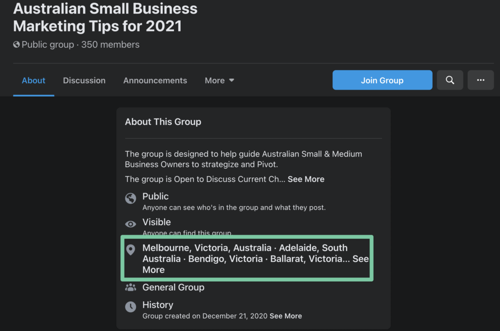 Facebook-группа-цифровой-маркетинг-Австралия