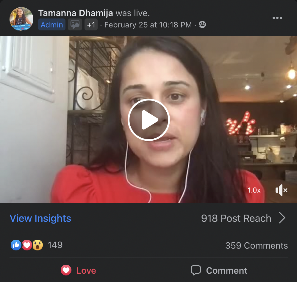 Tamanna-Dhamija-Facebook-Live-in-Facebook-Group