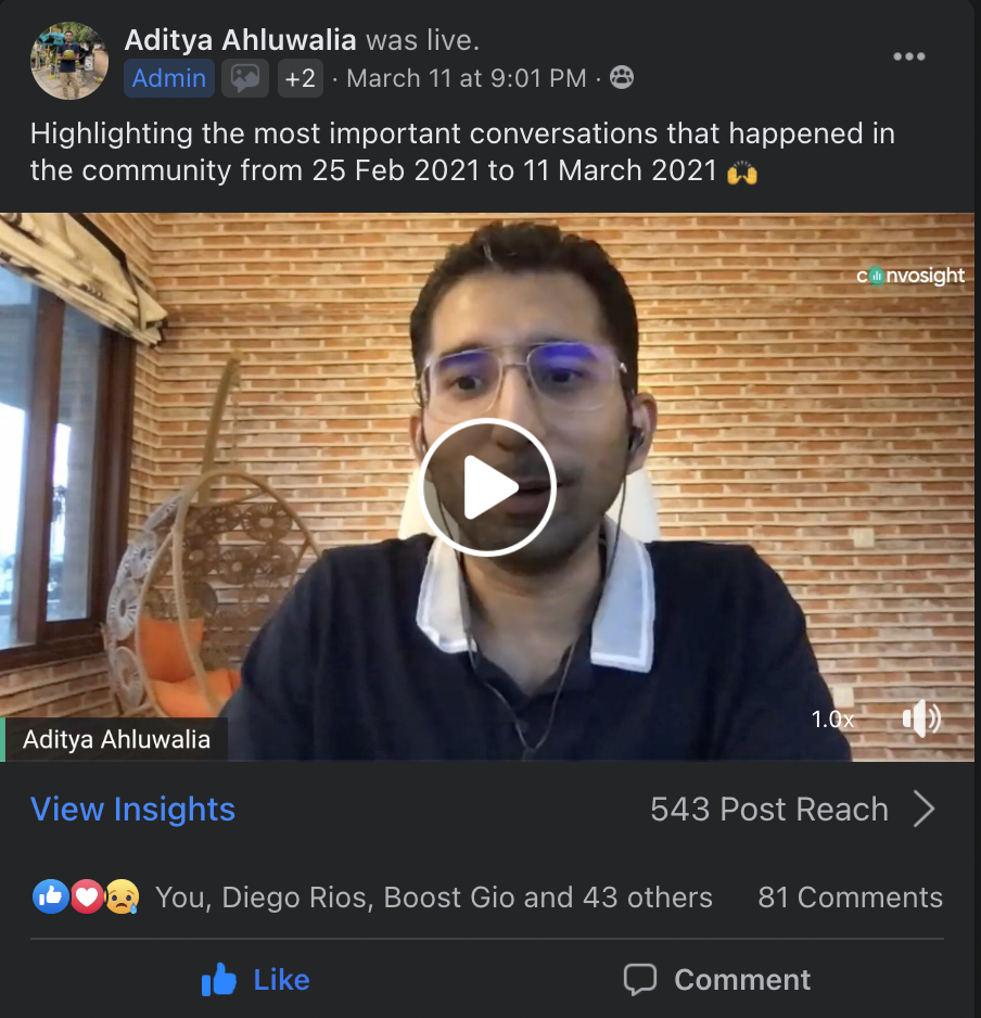 Aditya-Head-of-Growth-Convosight-Facebook-Live