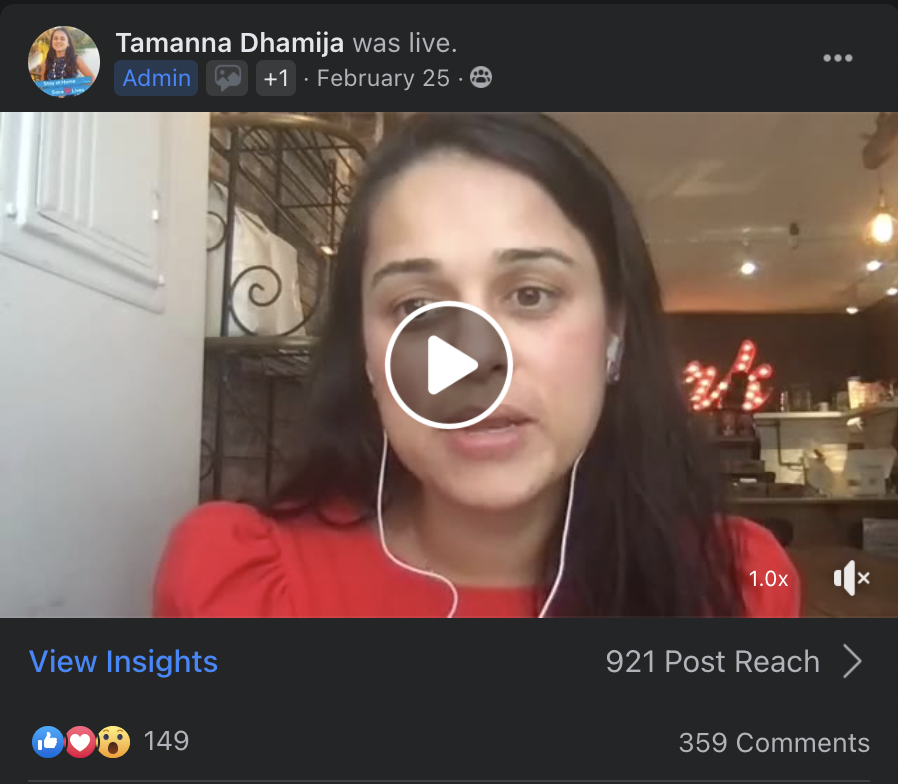 Surprise-Facebook-Live-Tamanna