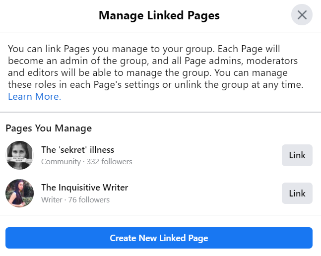 manage linked pages