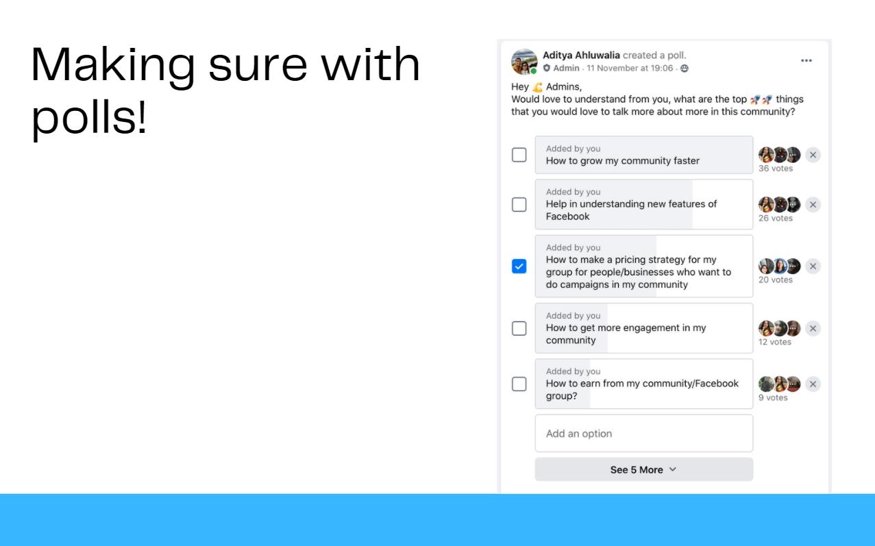 Facebook Pitch Deck with Polls