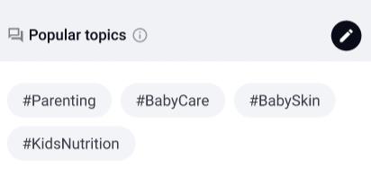 Facebook group Popular Topics