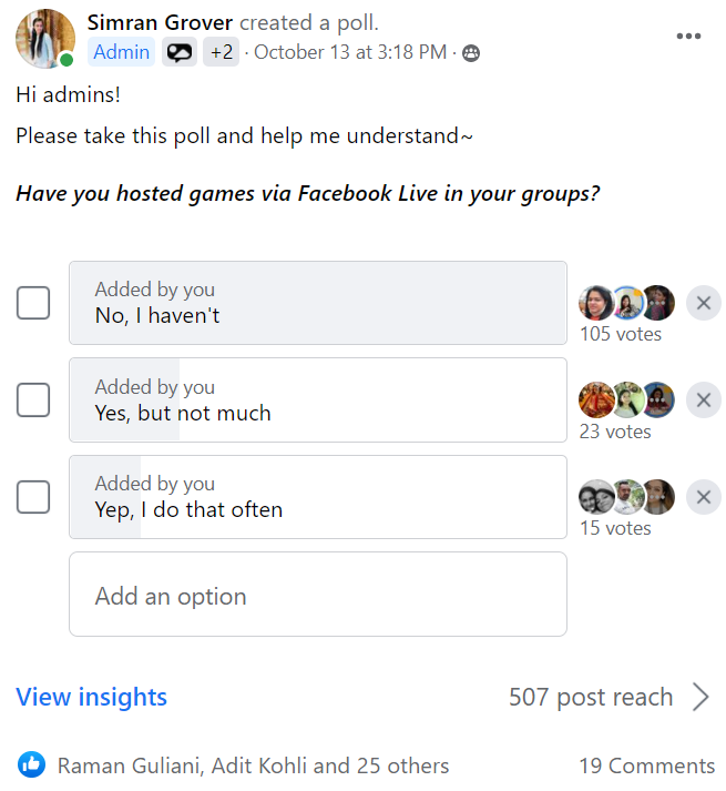 Facebook Group Live Game Ideas Quiz