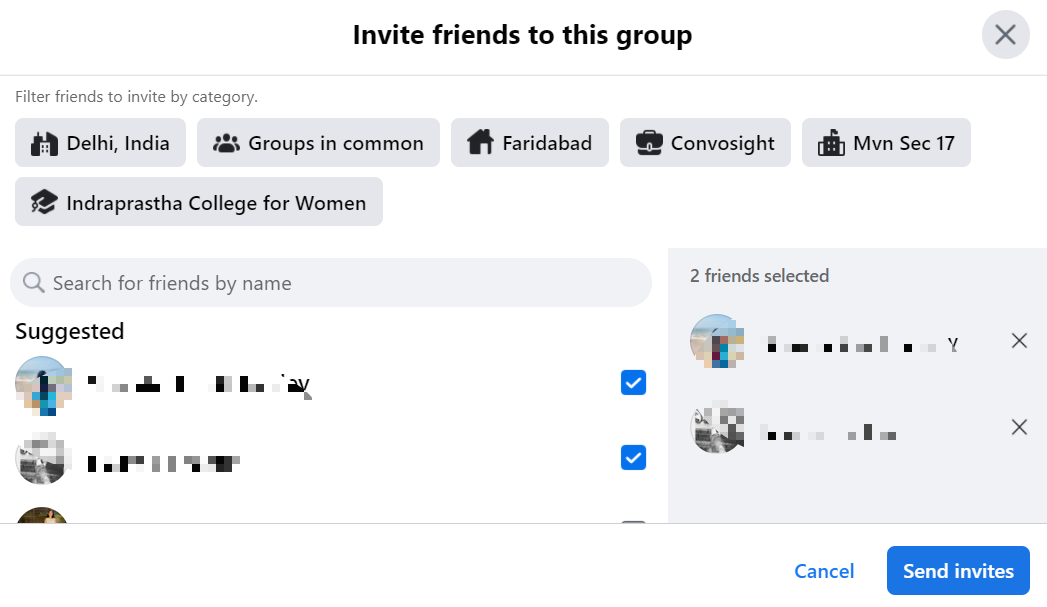 Invite unknown people to a Facebook group