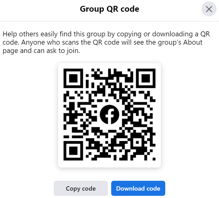 Invite via QR code New Facebook Group Feature of 2022