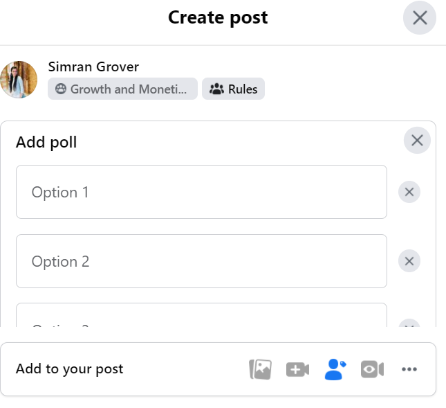 Create Poll on FB