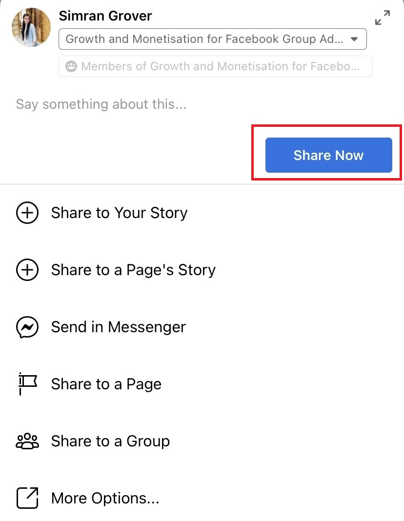 How to share posts on FB