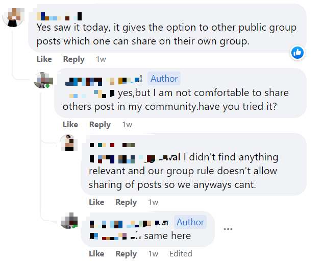 Facebook group of power admins