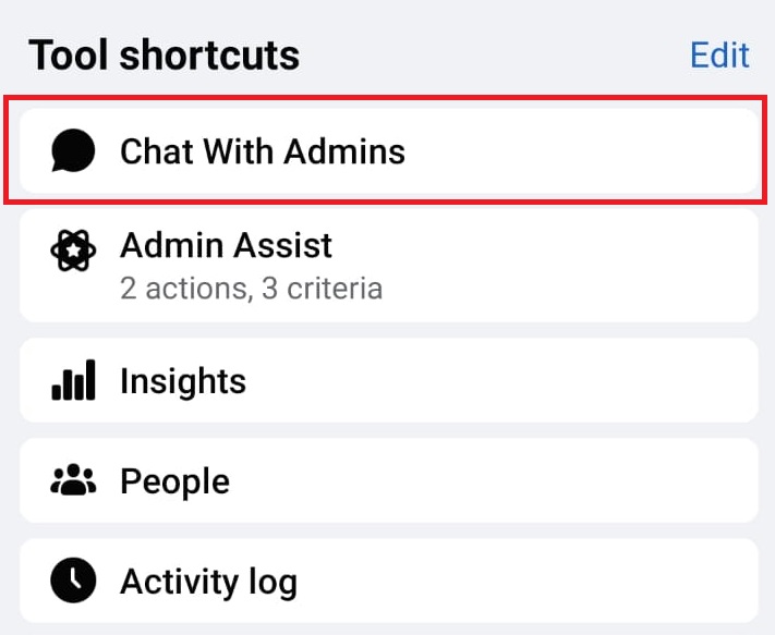 Chat with Admin Feature in facebook group