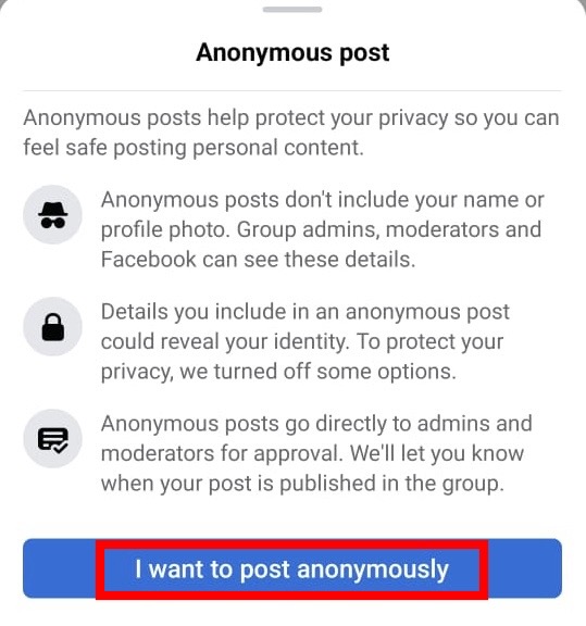 Post screenshot of Facebook group