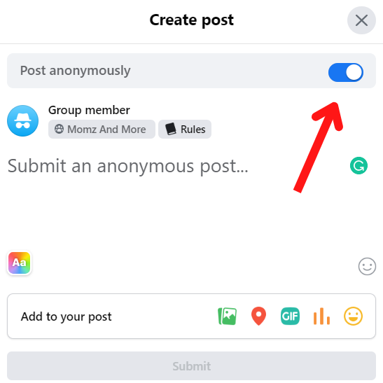 Steps to post on facebook group