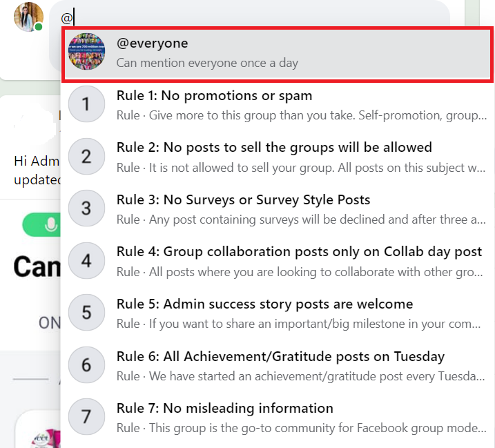 Method to Tag All Members In A Facebook Group Post?
