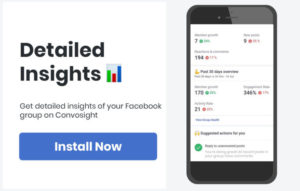 Convosight, install convosight, fb group insights, 