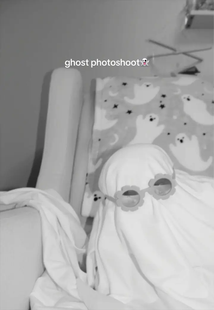 Friends stage bedsheet ghost photoshoots